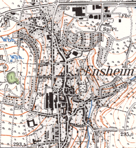 Ortsplan Ensheim 1:25.000